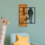 Wallity Hello Accesorio Decorativo de Pared en Negro y Nogal Claro